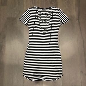 ⭐️Fashion Nova Striped Black & White Mini Dress